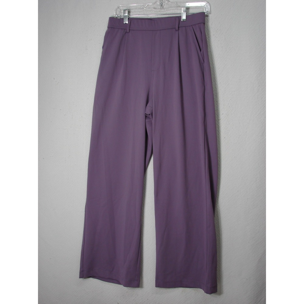New Halara Flex DayStretch High Waist Pocket Wide Straight Leg Work Pants Purple - Picture 2 of 11